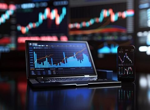 modern-stock-exchange-statistic-chart-diagram-scene-show-in-laptop-and-smartphone-screen-forex-trading-market-analysis-monitor-display-background-free-photo